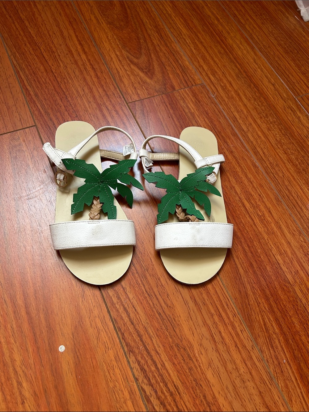Girls Janie & Jack Palm-Leaf White Sandals size 1